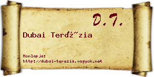 Dubai Terézia névjegykártya